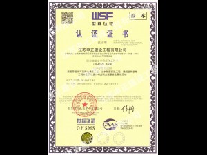 職業(yè)健康安全管理體系認證書